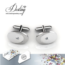 Destiny jewellery Crystal From Swarovski Round Perfect Cufflinks